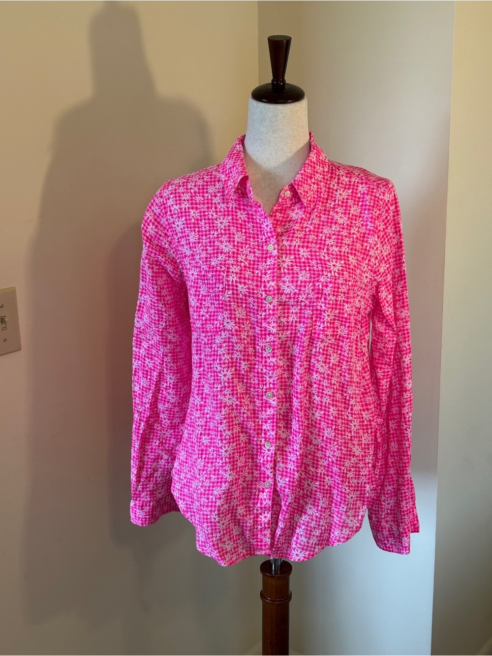 Lilly Pulitzer Bright Pink Printed Button-Down Women's Shirt